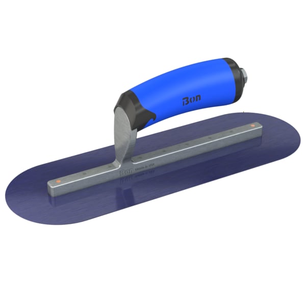 Steel City Trowels By Bon Bon 67-150 Finish Trowel, Round, Blue Steel, 12 X 4, Comfort Grip 67-150 - main